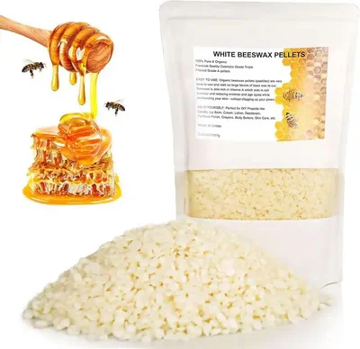 100% Pure Natural Beeswax Granules – Unrefined, Chemical-Free, for DIY Candle Making, Cosmetics, Lip Balms, Soap & Wood Polish – Food-Grade, Eco-Friendly, Non-GMO