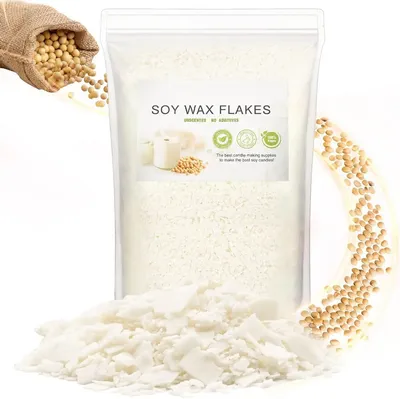100% Organic Soy Wax Flakes for Candle Making – Clean-Burning, Eco-Friendly Candle Wax – Additive-Free, Paraffin-Free – Perfect for Container Candles, Tealights, Wax Melts & DIY Crafts