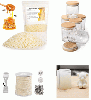 Premium DIY Candle Making Kit for Adults & Beginners - Complete Craft Kit with Wax, Wicks & Jars (Beeswax Set)